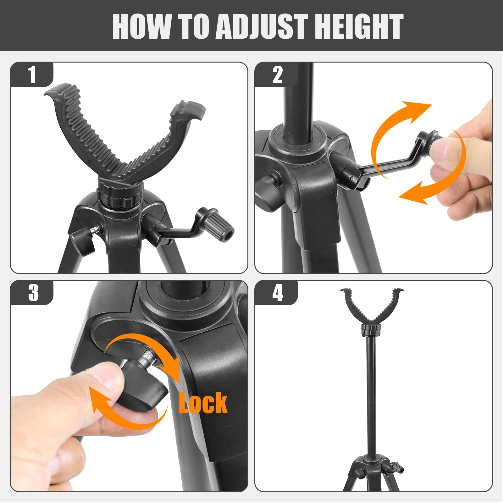 HUNTPAL Adjustable Shooting Tripod – Lightweight Aluminium V Yoke Rest for Hunting Rifles
