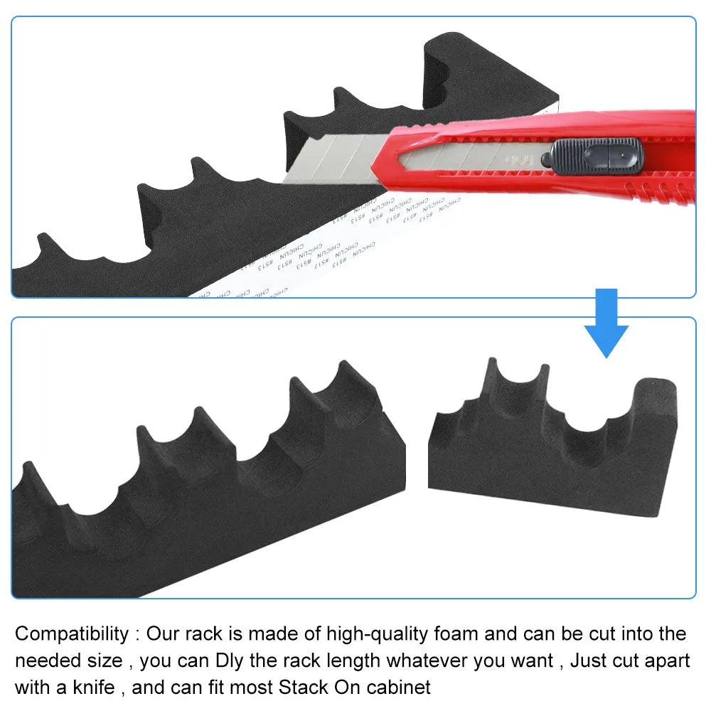 Foam Gun Rack Wall-Mount – 3/5 Slot Self-Adhesive Rifle Holder for Hunting Accessories