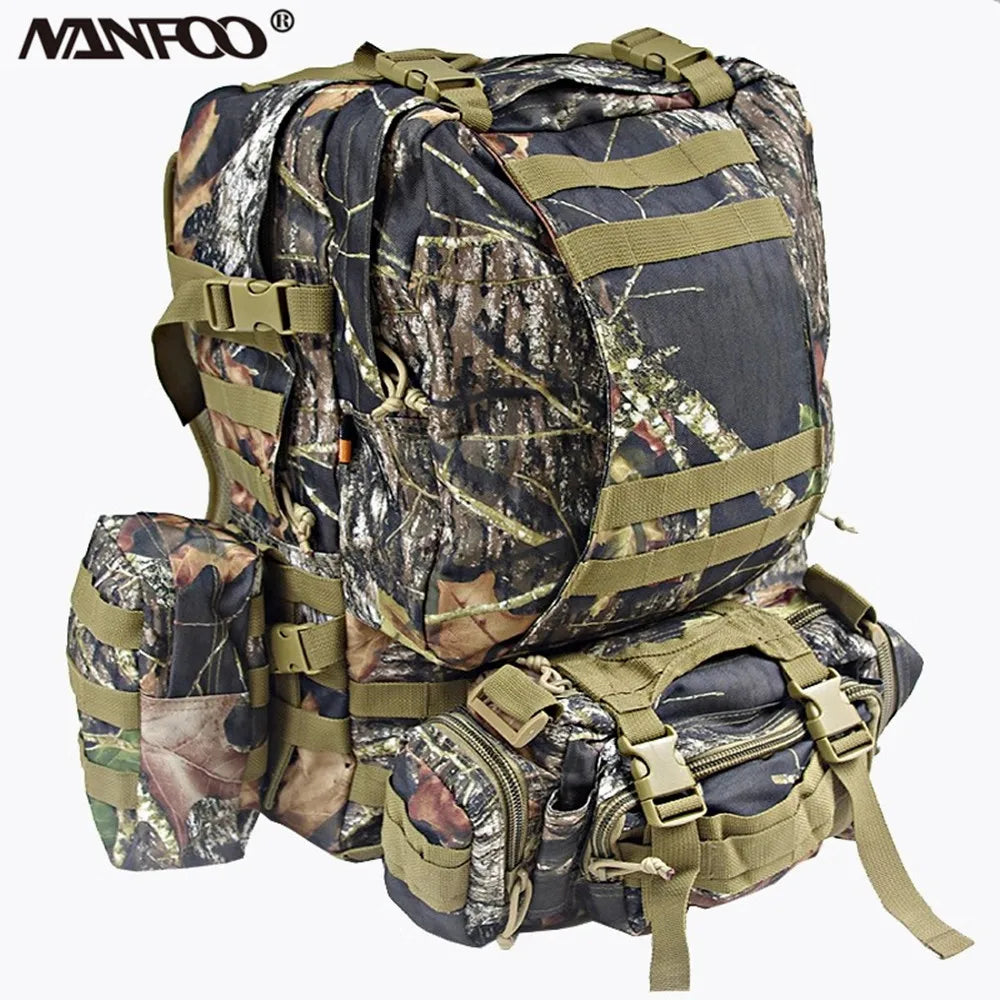 Larger Size Maple Leaves Bionic Camouflage Hunting & Fishing Backpack – 50L Waterproof Outdoor Bag