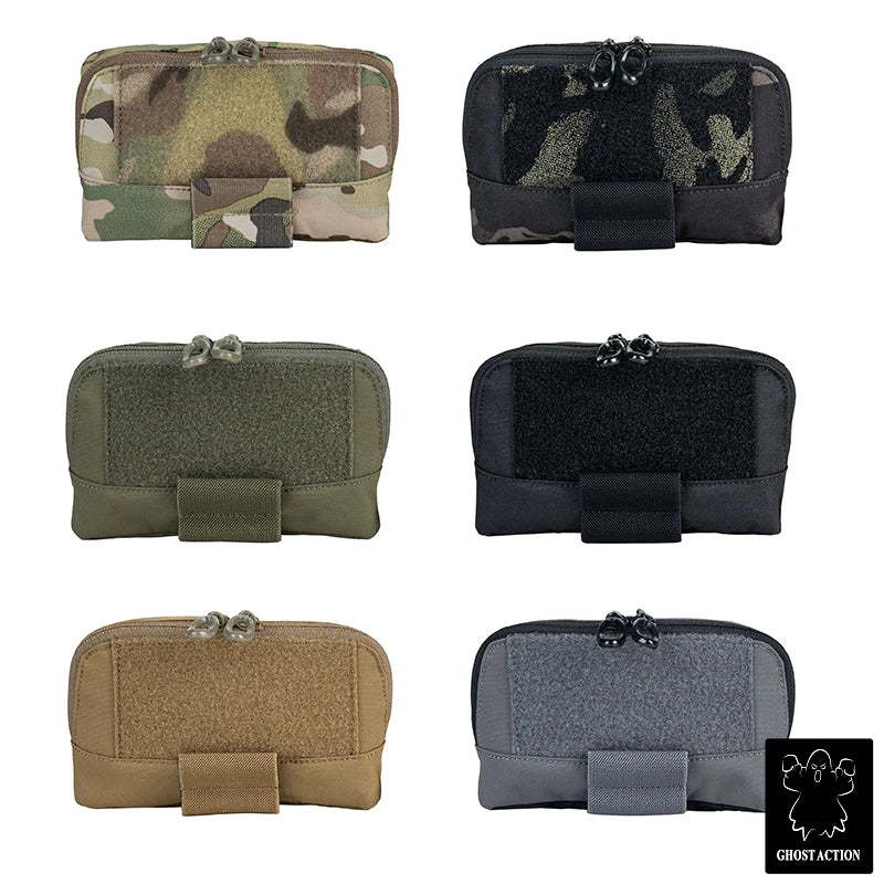 GHOST ACTION Tactical Admin Pouch – MOLLE Dual-Zipper EDC Utility Pouch