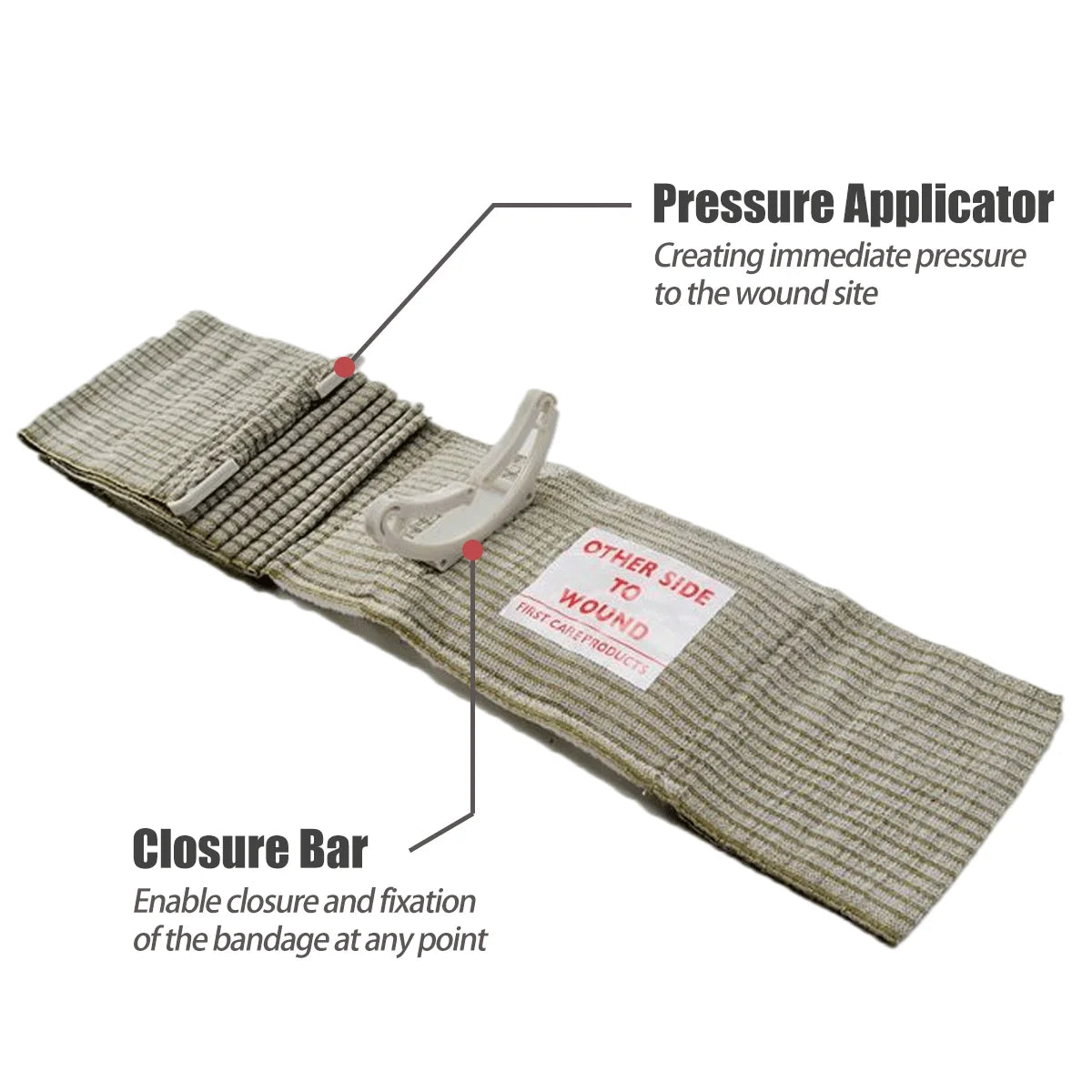 RHINO RESCUE Israeli Style Emergency Bandage 4/6" Tactical Trauma Wound Dressing
