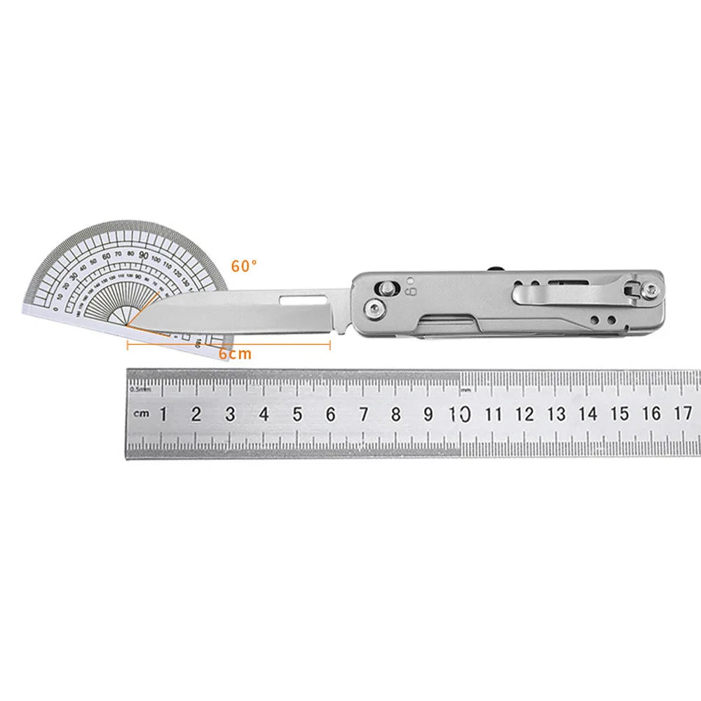 CARESSOLOVE Combination Multitool Folding Knife with Scissors for Camping and Survival
