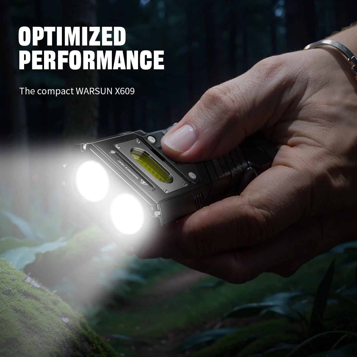 WARSUN X609 3000 Lumen Rechargeable Tactical Flashlight with Long-Range Beam