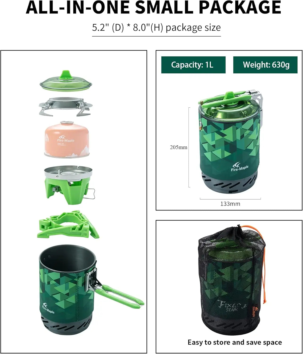 FIRE MAPLE FMS-X2 Portable Cooking System – High-Efficiency Gas Stove for Camping & Hiking