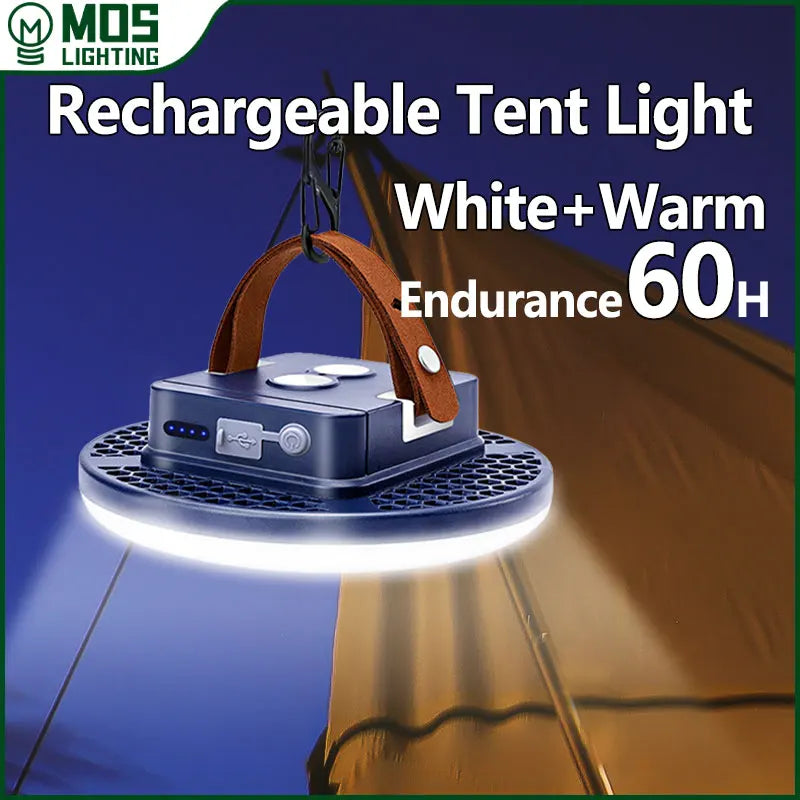 MOSLIGHTING Rechargeable Camping Lantern - Multi-Model LED Light with 15600mAh Battery