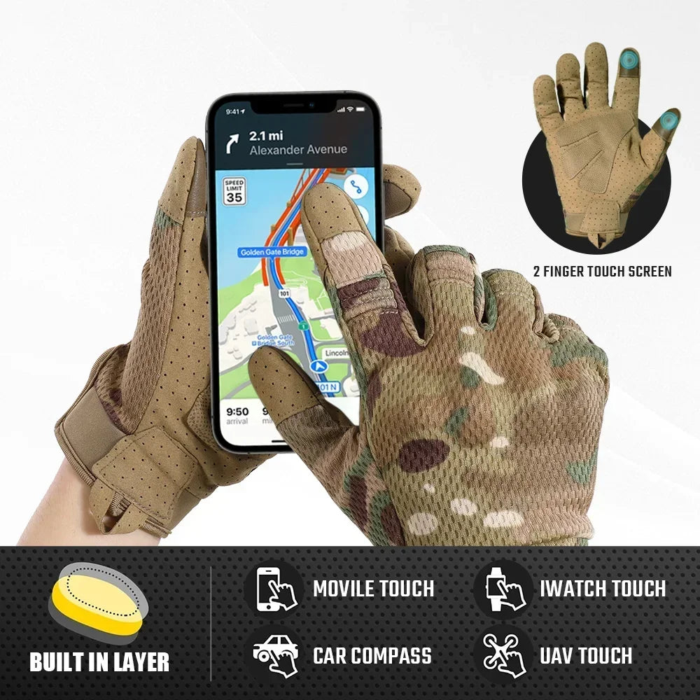 GUMAO Camo Touch Screen Tactical Gloves – Anti-Slip Hunting and Shooting Gear