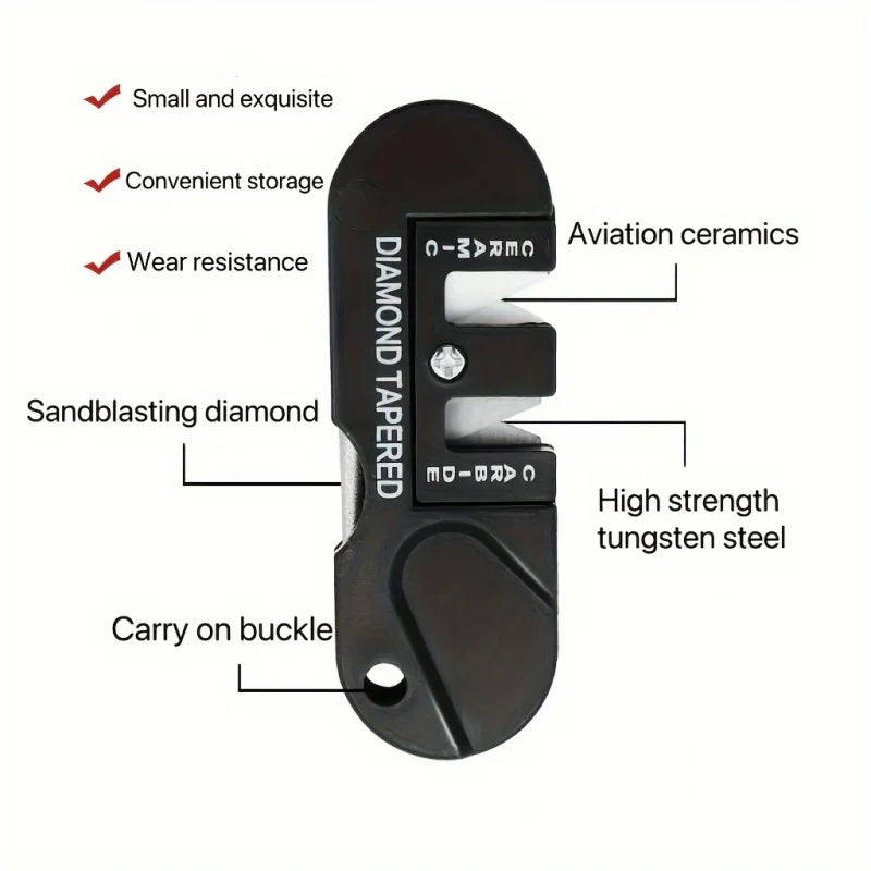 Portable Knife Sharpening Tool with Tungsten Steel Whetstone for Outdoor Use