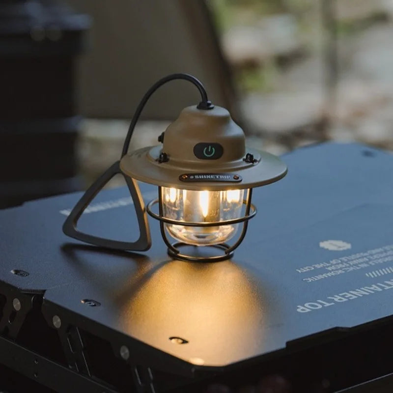 SHINETRIP Outdoor Retro Small Drop Light – USB Rechargeable LED Hanging Lamp for Camping & Tents