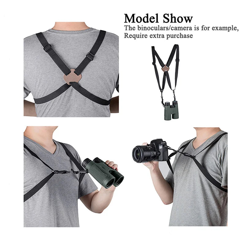 EYESKYE X-Shaped Adjustable Binocular Harness Strap for Camera and Optics Gear