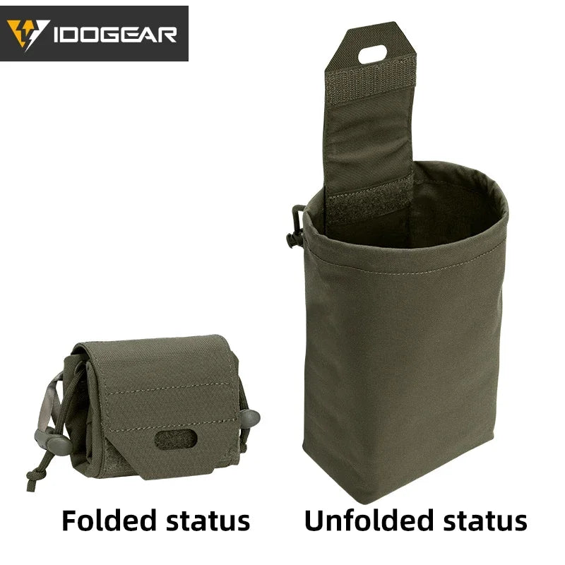 IDOGEAR Tactical Foldable Dump Pouch – MOLLE-Compatible Mini Drop Pouch for Hunting & Outdoor Use