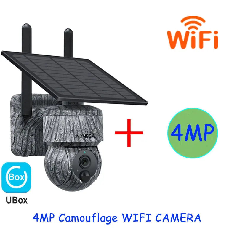 INQMEGA 5MP 4MP Solar PTZ Security Camera – Wireless 4G WiFi CCTV with Two-Way Audio