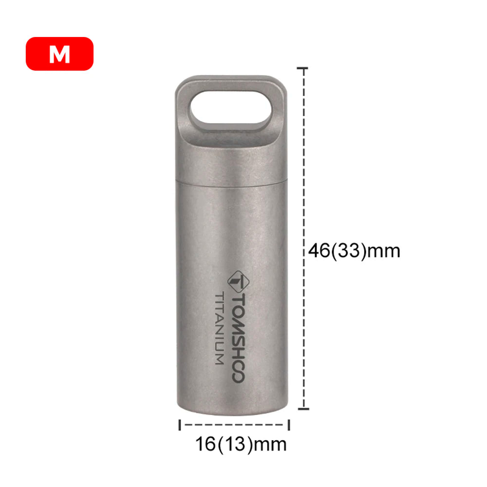 TOMSHOO Titanium Mini Waterproof Storage Pill Box – Lightweight EDC Container for Travel & Outdoor Use