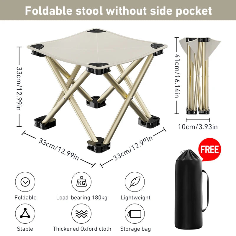 WESTTUNE Portable Folding Camping Stool – Lightweight Collapsible Seat for Hiking, Fishing & Travel