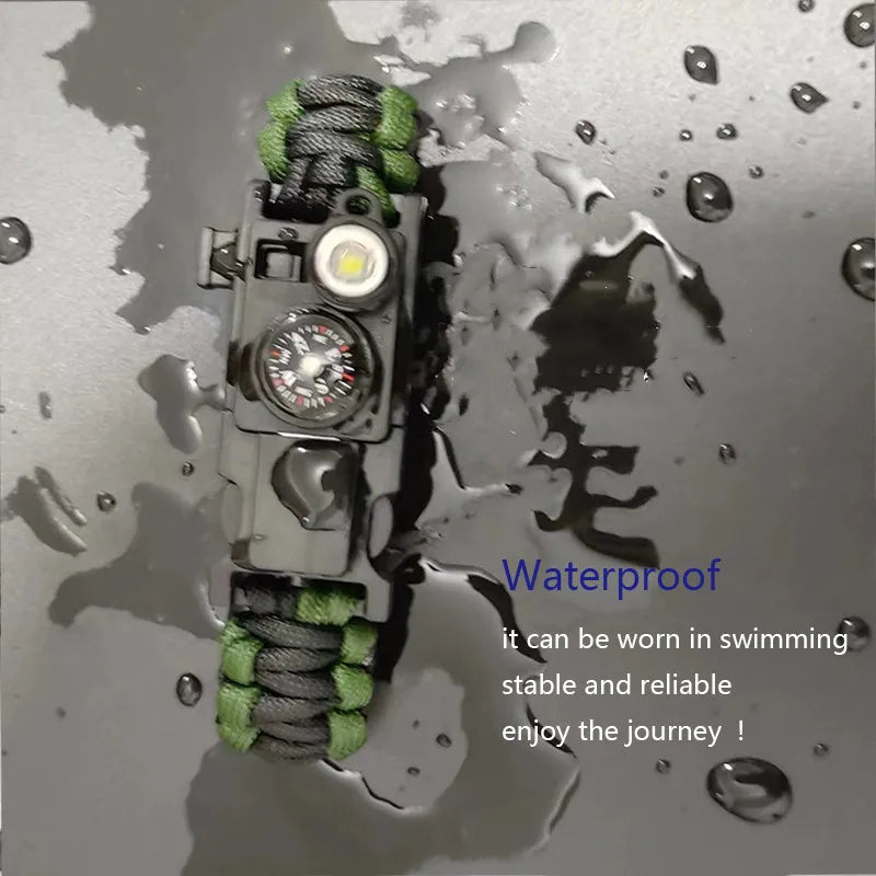 SPORTFANS Waterproof LED Paracord Bracelet – Emergency Survival Cord for Outdoor Adventures