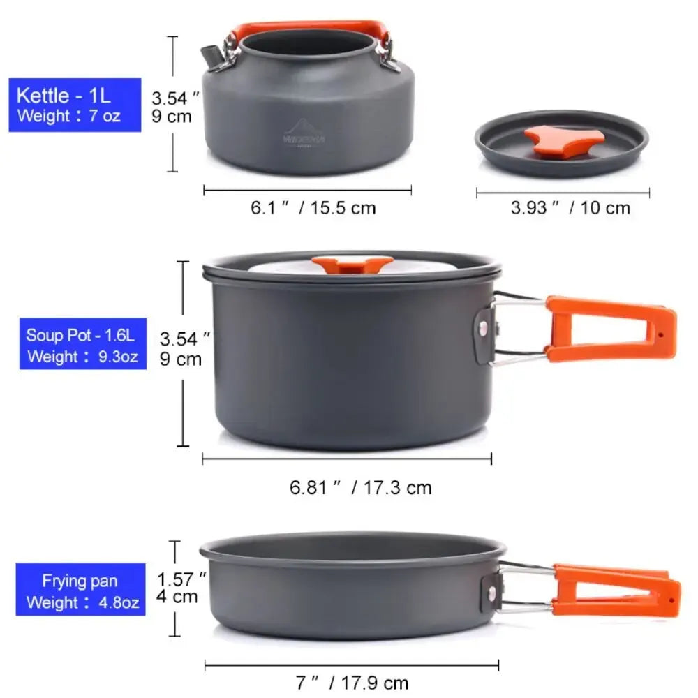 WIDESEA Camping Cookware Set Foldable Aluminium for Outdoor Cooking