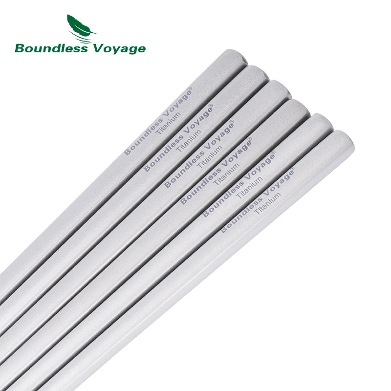 BOUNDLESS VOYAGE Titanium Chopsticks – Lightweight Reusable Utensils for Camping & Home