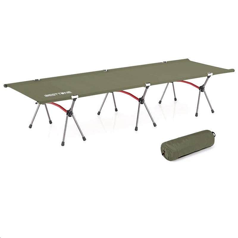 WEST TUNE Camping Cot Portable Bed Ultralight Aluminium for Outdoor Use