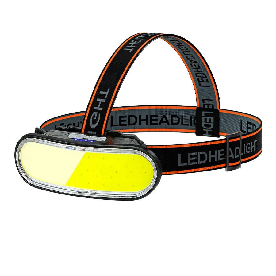 KDULIT 1300LM COB LED Headlamp – USB Rechargeable 5-Mode Waterproof Headlight for Camping & Fishing