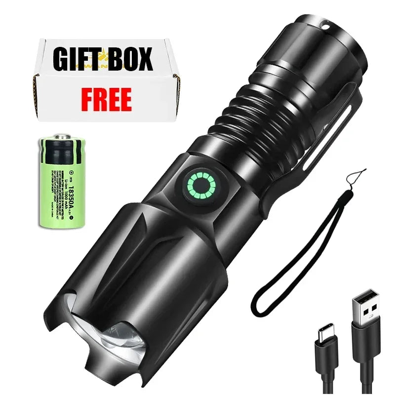 KDULIT 2000LM Mini EDC LED Flashlight – USB Rechargeable Keychain Torch for Camping & Hiking