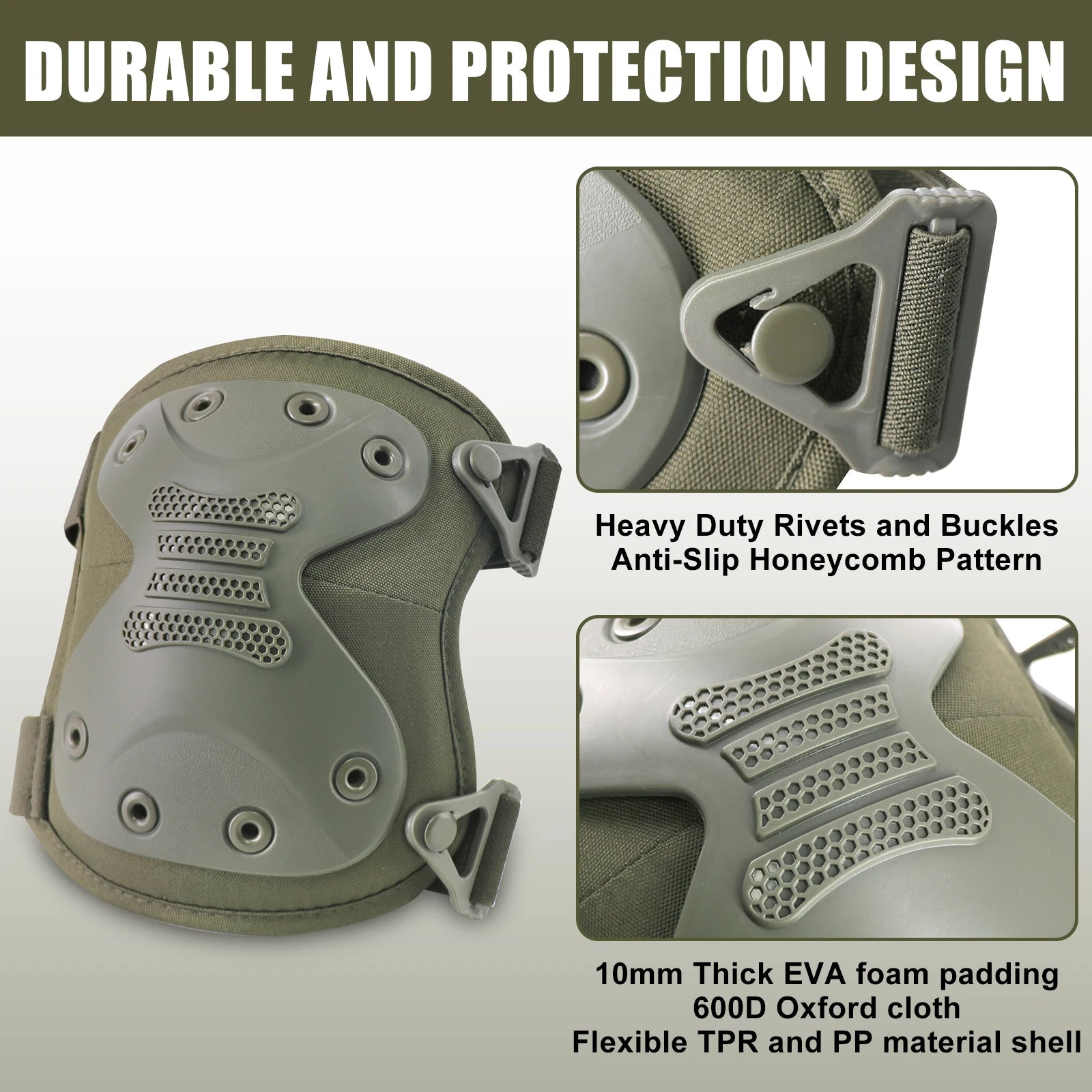 Heavy Duty Tactical Knee Pads – Foam Padded Combat Gear for Hunting and Outdoor Use