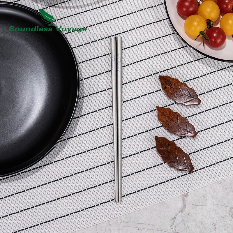 BOUNDLESS VOYAGE Titanium Chopsticks – Lightweight Reusable Utensils for Camping & Home