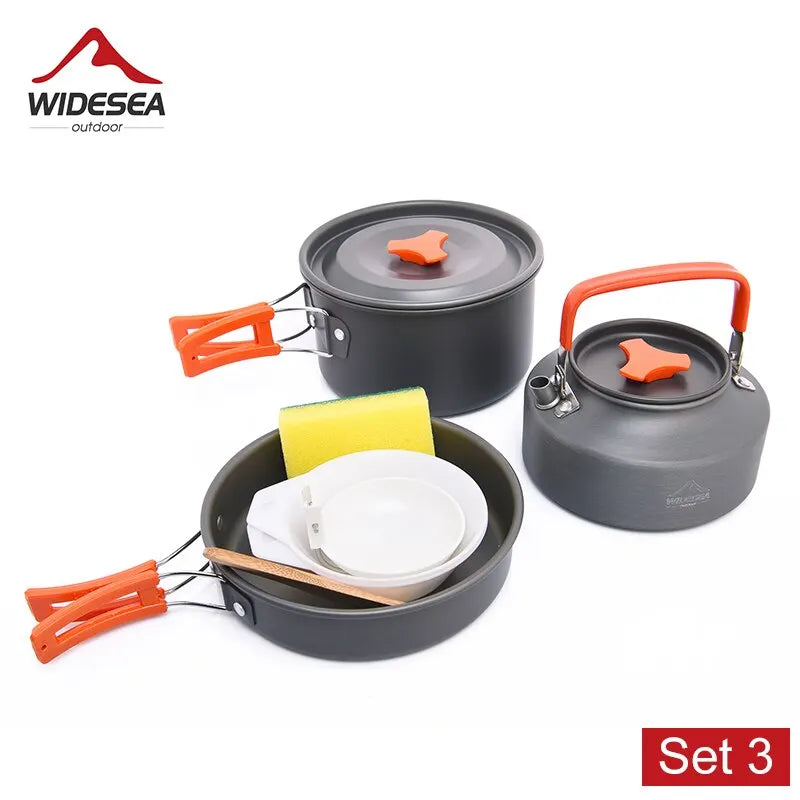 WIDESEA Camping Cookware Set Foldable Aluminium for Outdoor Cooking