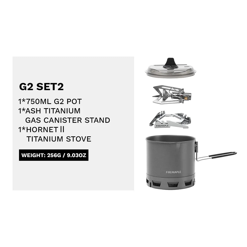 FIRE-MAPLE G2 Petrel Ultralight Pot – Lightweight Heat Exchanger Camping Pot (750ml)