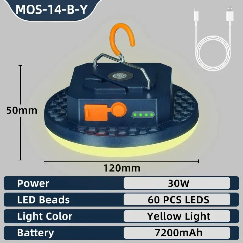 MOSLIGHTING Rechargeable Camping Lantern - 13500mAh Magnetic Tent Light with USB Charging