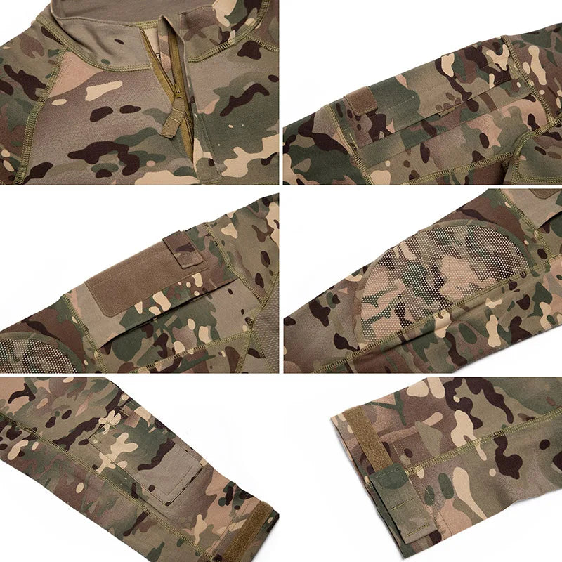 REFIRE GEAR Men's Camouflage Hunting Shirt - Stretch Cotton 1/4 Zip Base Layer for NZ Outdoor Adventures