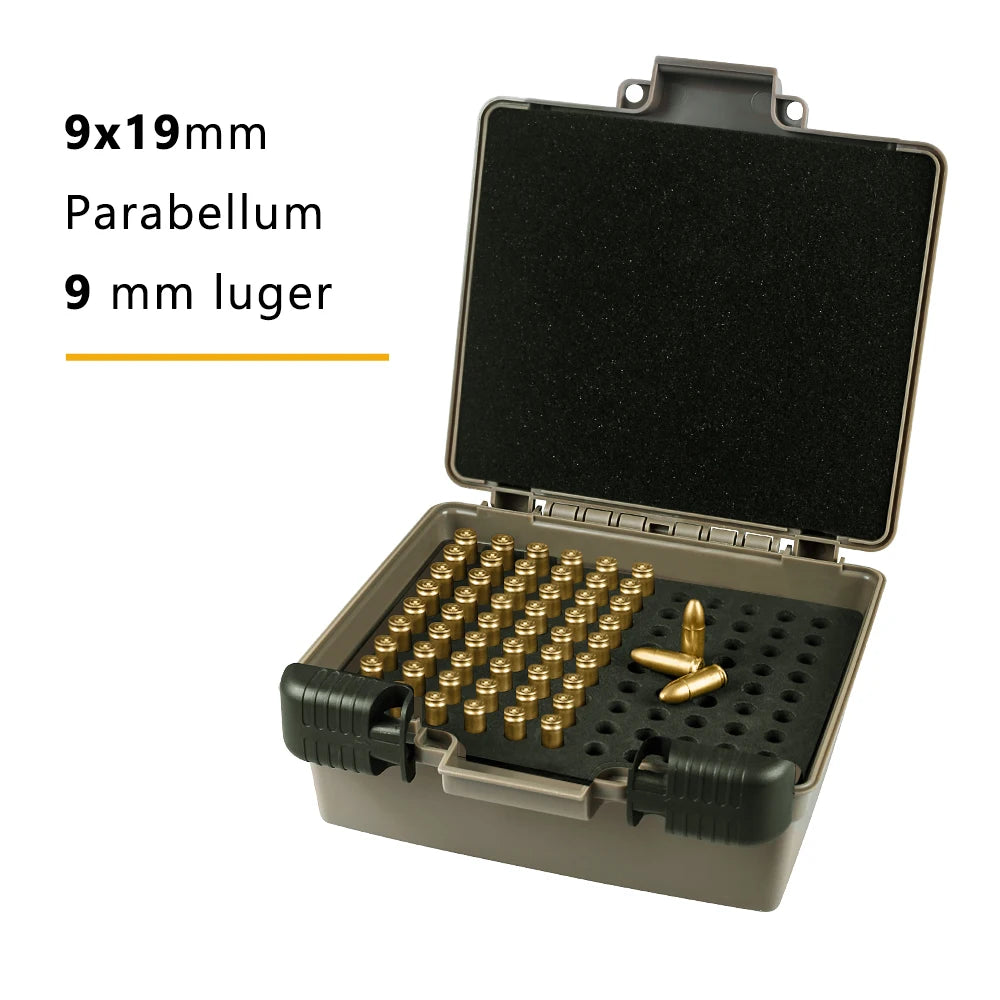 AIRSSON Tactical Ammo Box – 9mm, 7.62mm, .223 Ammunition Storage Case for Hunting & Shooting