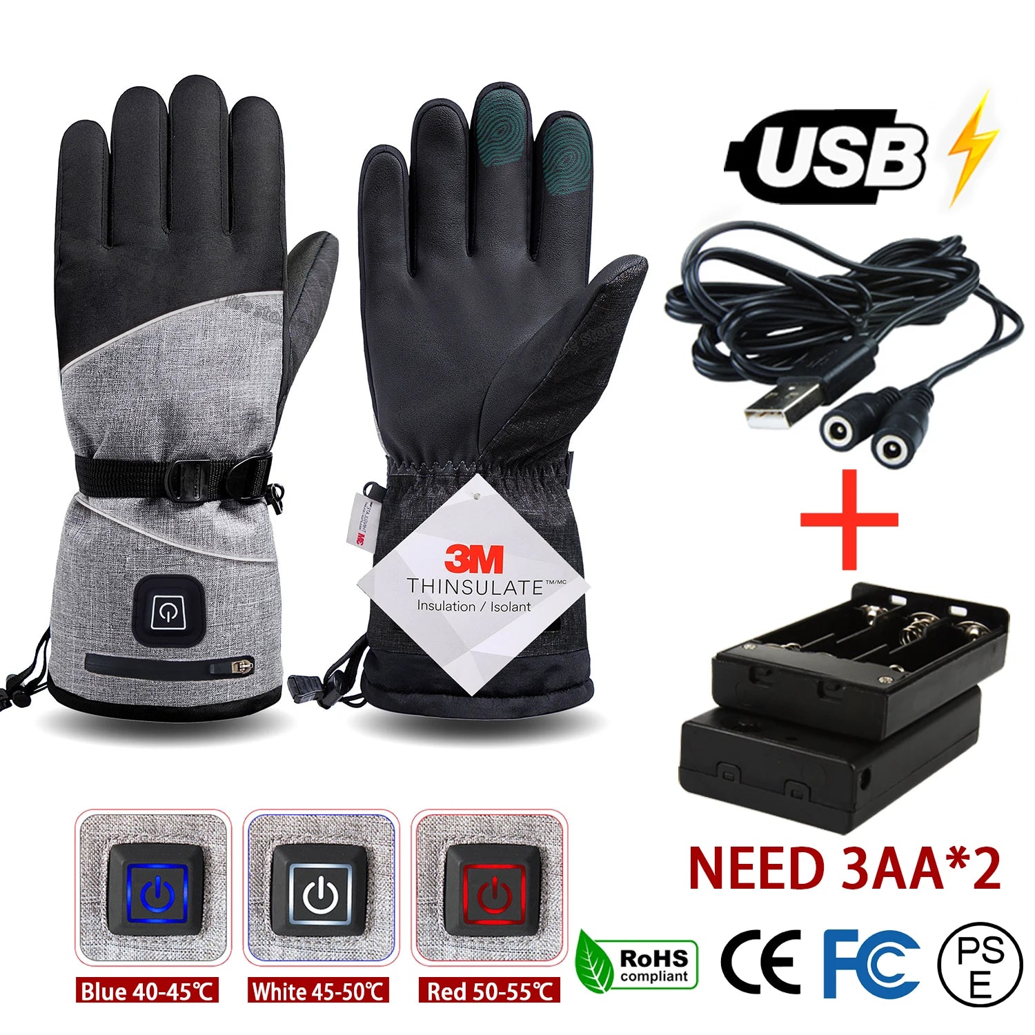 Winter Heated Gloves – Waterproof Electric Thermal Gloves for Outdoor Sports