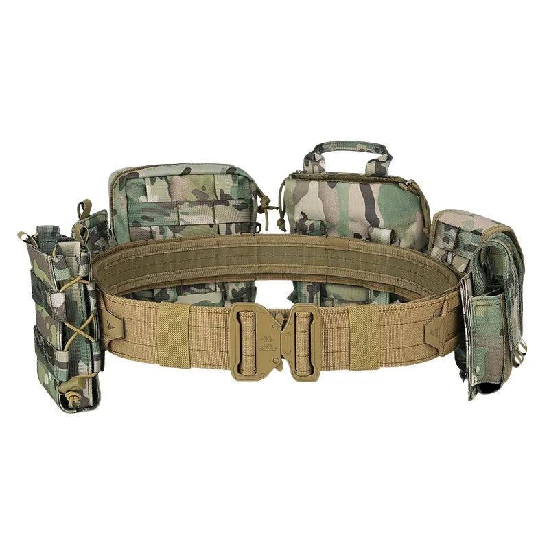 YAKEDA Tactical Waist Bag 8-in-1 Molle Combat Belt with Pouches