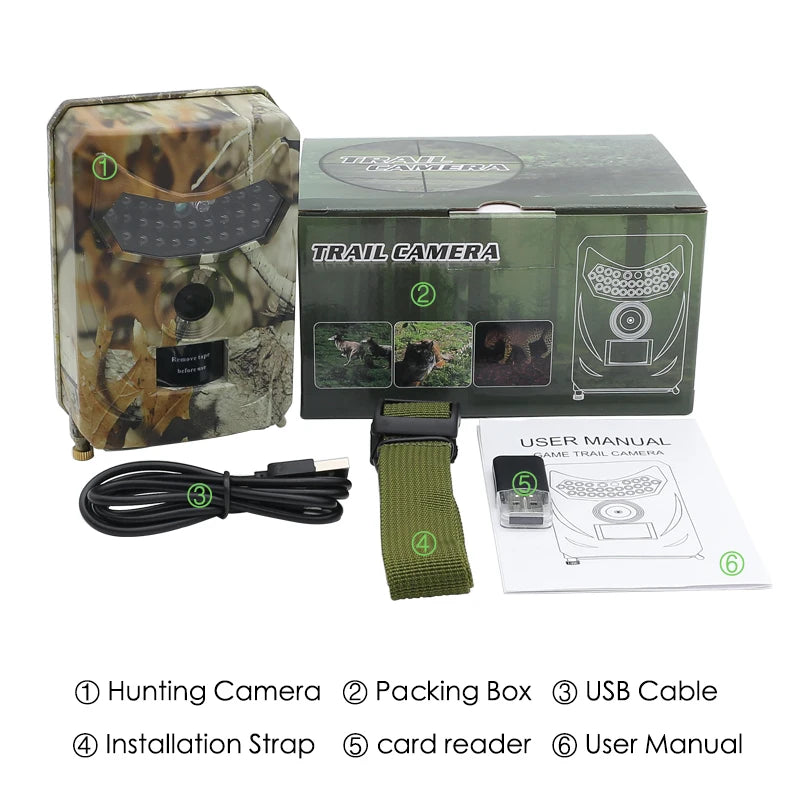 12MP Infrared Trail Camera for Wildlife Detection and Night Monitoring