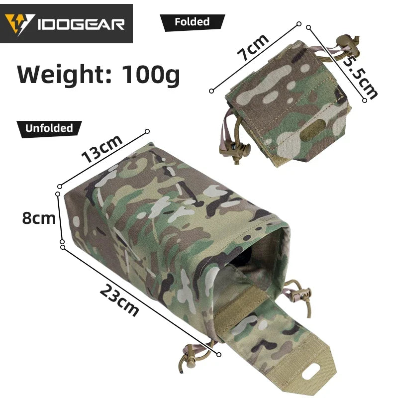 IDOGEAR Tactical Foldable Dump Pouch – MOLLE-Compatible Mini Drop Pouch for Hunting & Outdoor Use