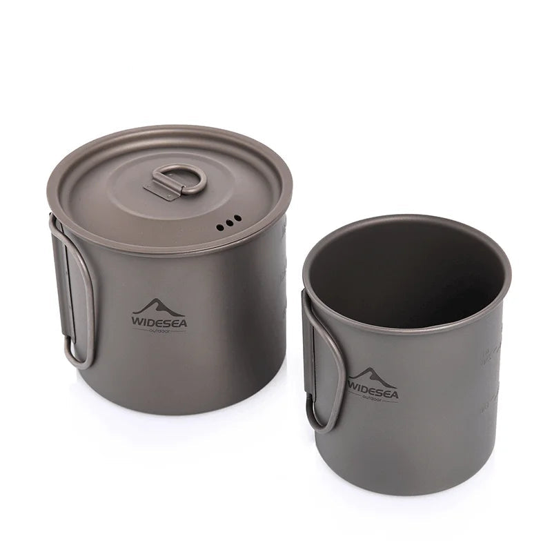 WIDESEA Titanium Camping Mug – 600ml Lightweight Cup for Outdoor Hiking & Travel
