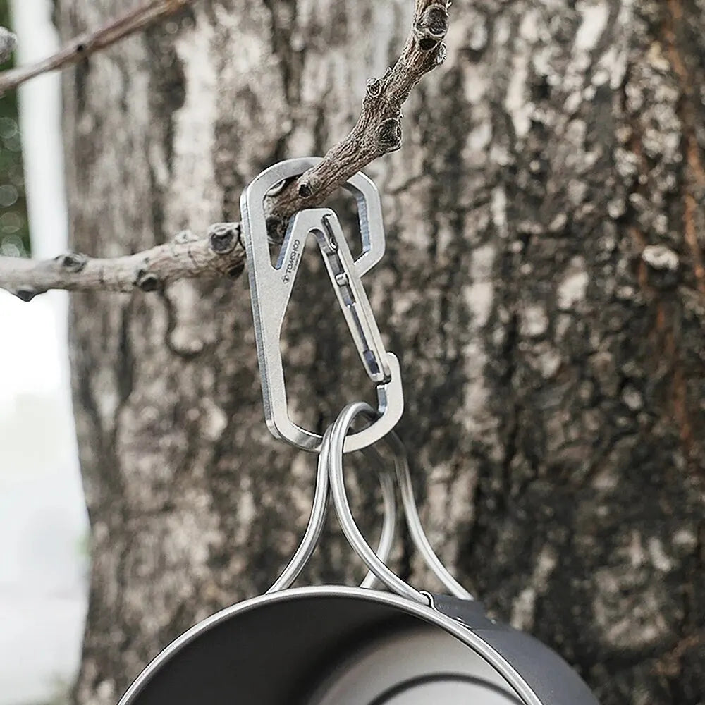TOMSHOO Titanium Carabiner – Ultra-Light Keychain Holder for Camping & Travel