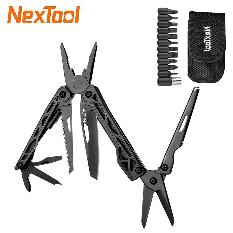 NEXTOOL Black Knight 11-in-1 Multi-Tool with Knife and Pliers for Camping and Survival