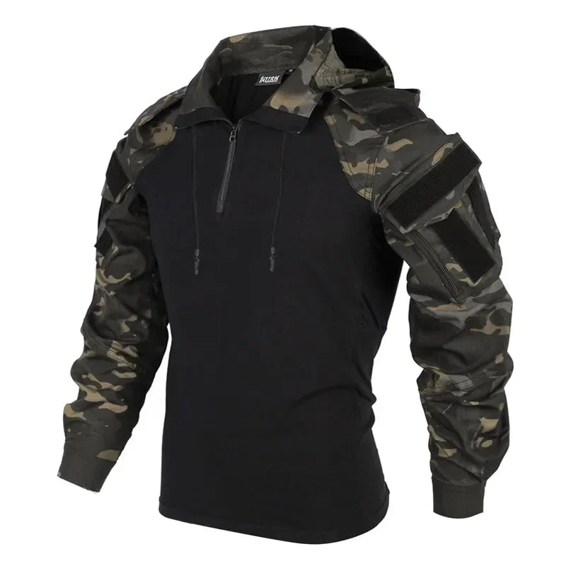 US Army CP Camouflage Multicam Combat T-Shirt - Tactical Cotton Shirt for Military & Outdoor Activities