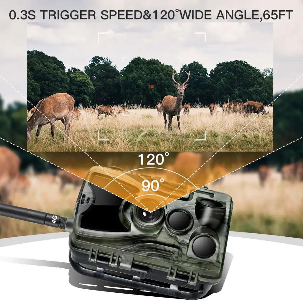 HC-801LTE 4G Trail Camera 20MP with MMS/SMTP – Infrared Wildlife Photo Trap