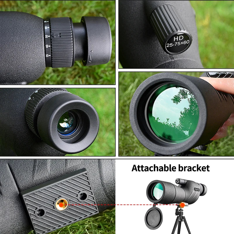 LOERSTON C8009 25-75x60 HD Spotting Scope for Birdwatching and Camping