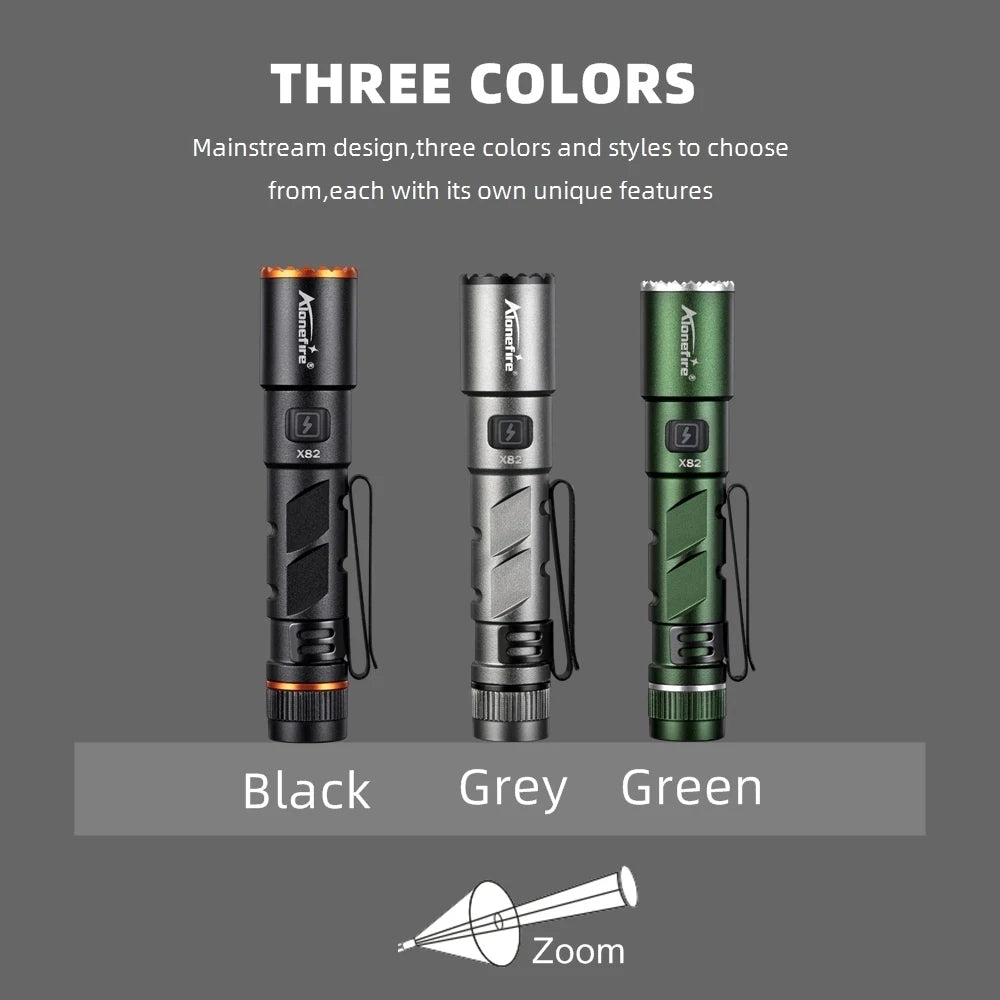 ZOOM Mini EDC Rechargeable LED Pen Flashlight 450LM Magnet