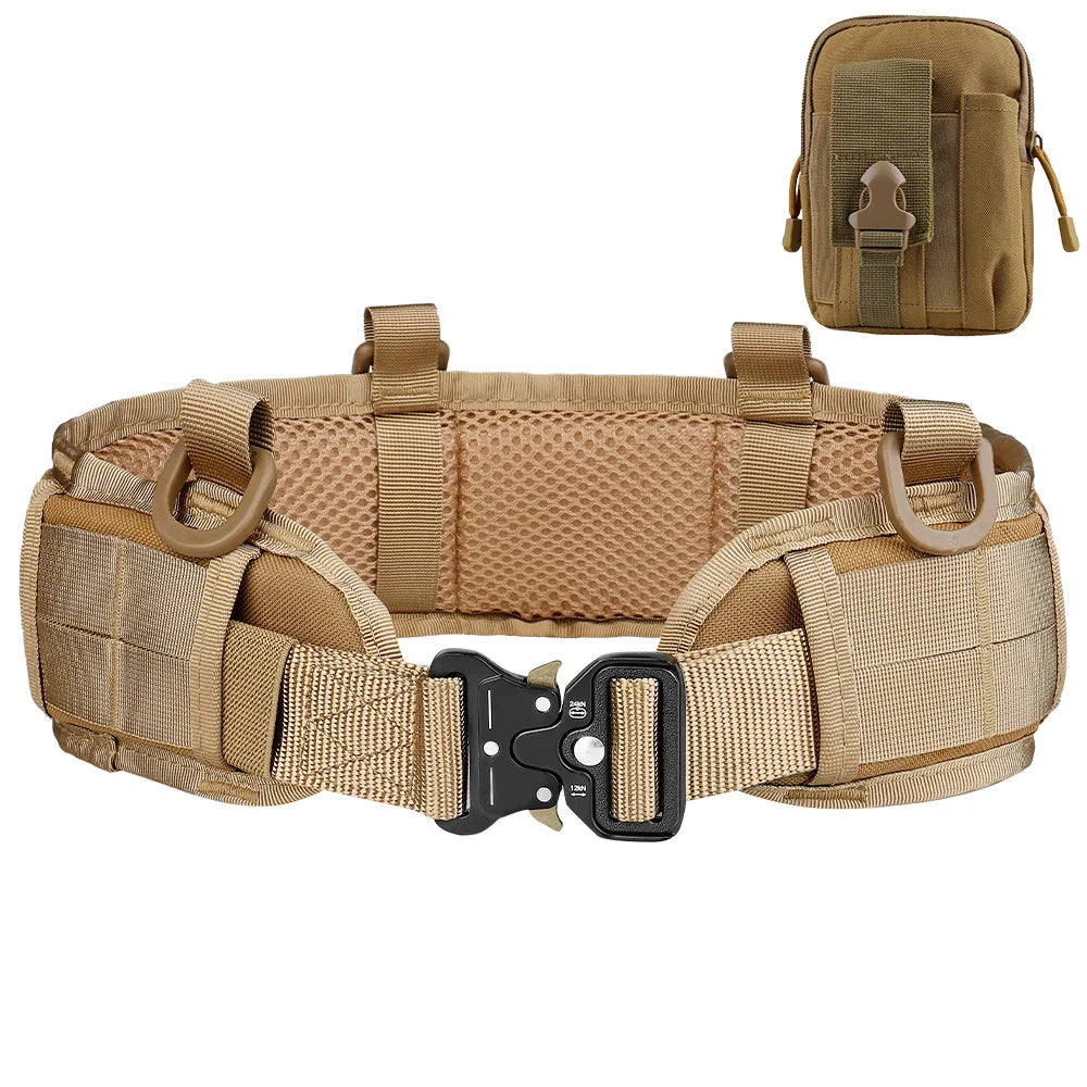 JSJM Tactical Belt Adjustable Padded Belt for Hunting and Outdoor Use
