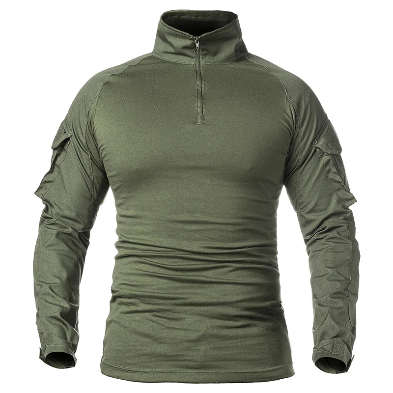 REFIRE GEAR Men's Combat Shirt - 1/4 Zip Ripstop Cotton Tactical Shirt for NZ Hunting