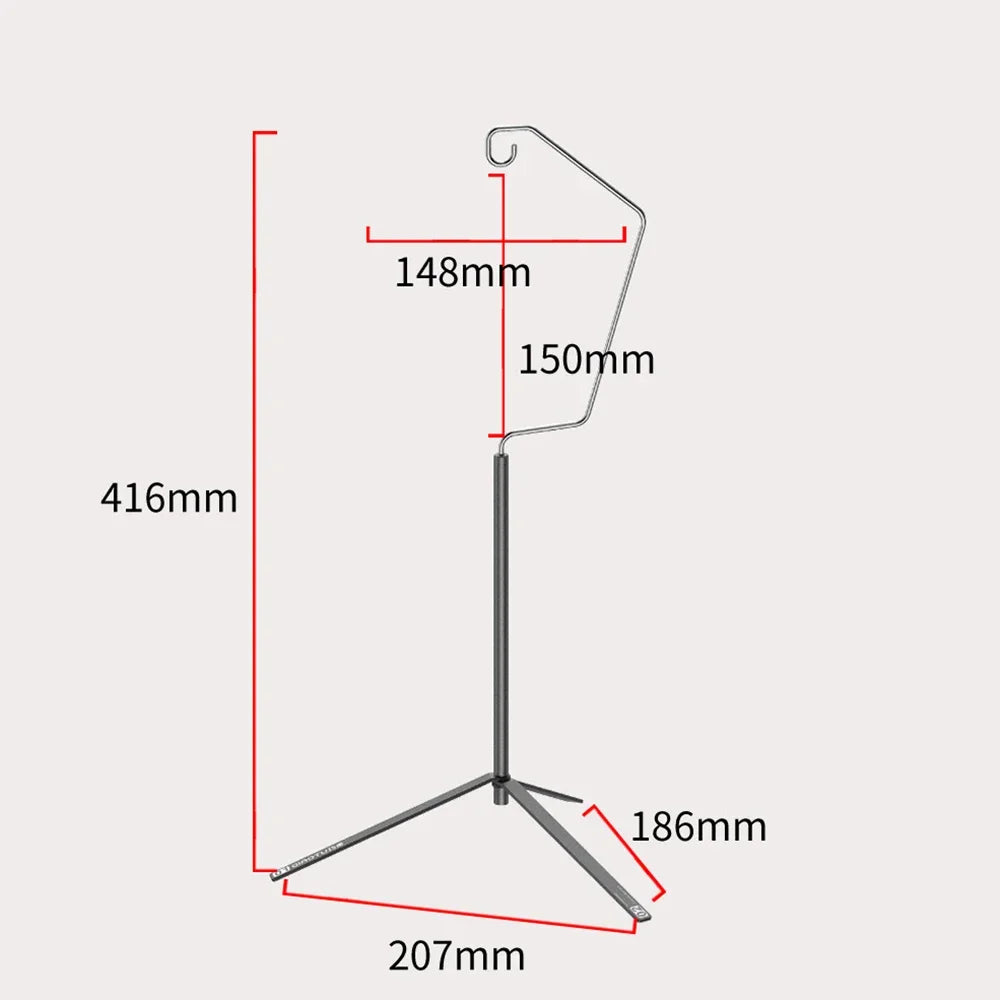 Lightweight Aluminium Desktop Light Frame - Portable Camping Tripod with Hanging Hook
