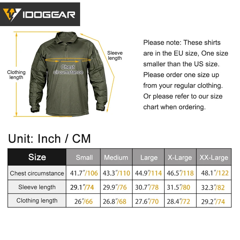 IDOGEAR UFS Tactical Shirt – Breathable Combat BDU with Elbow Pads