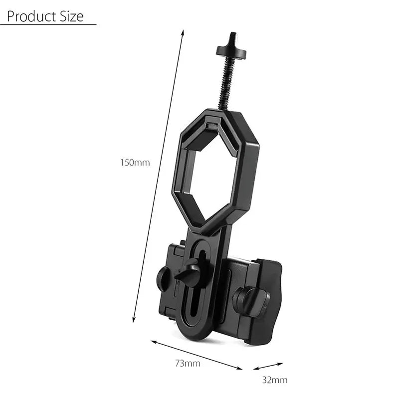 Portable Mobile Phone Telescope Mount Adapter – Universal Holder for Monocular, Spotting Scope, and Binoculars