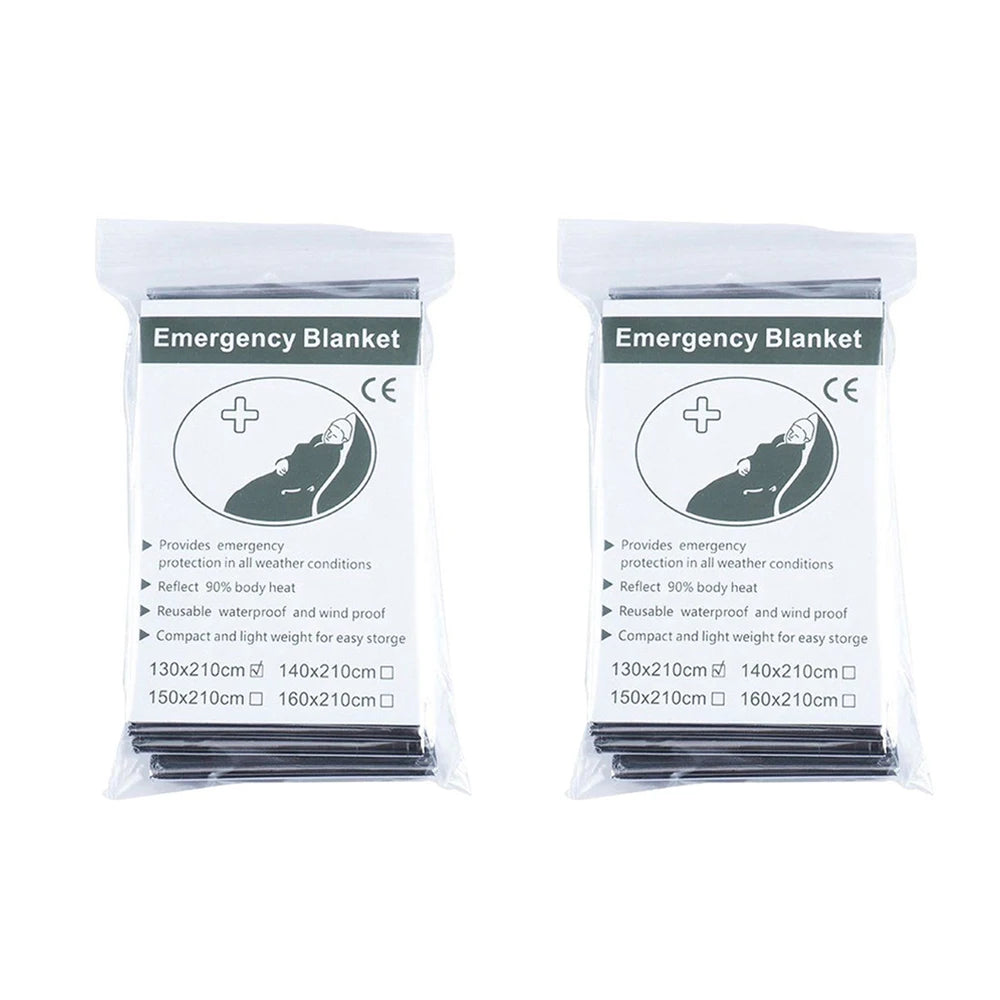 Survival Emergency Mylar Thermal Blanket – NASA Foil Space Blanket for Outdoor First Aid