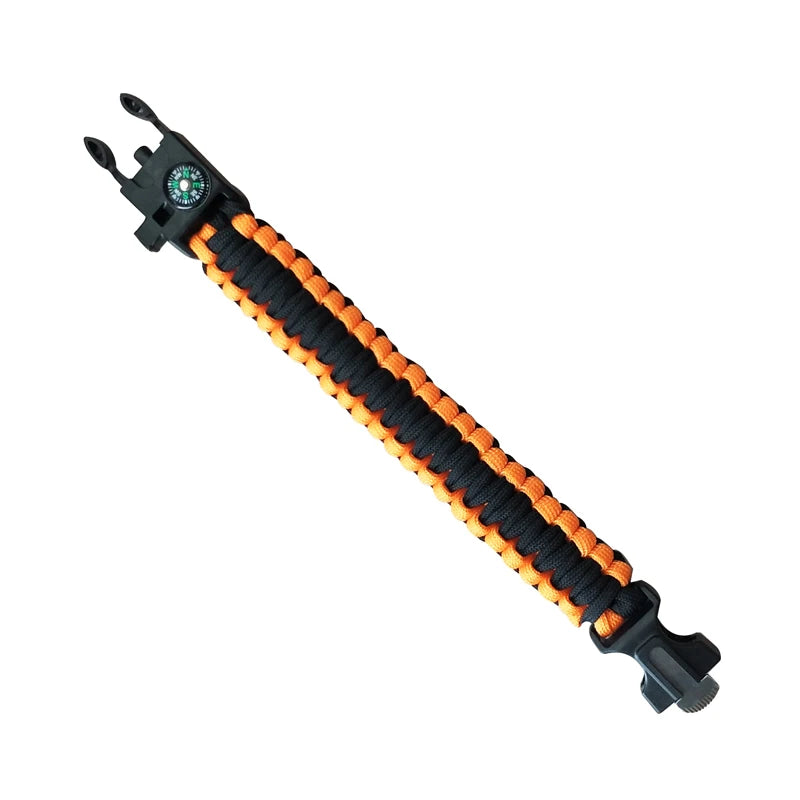 Survival Paracord Bracelet – Military Emergency Parachute Cord with Whistle & Compass