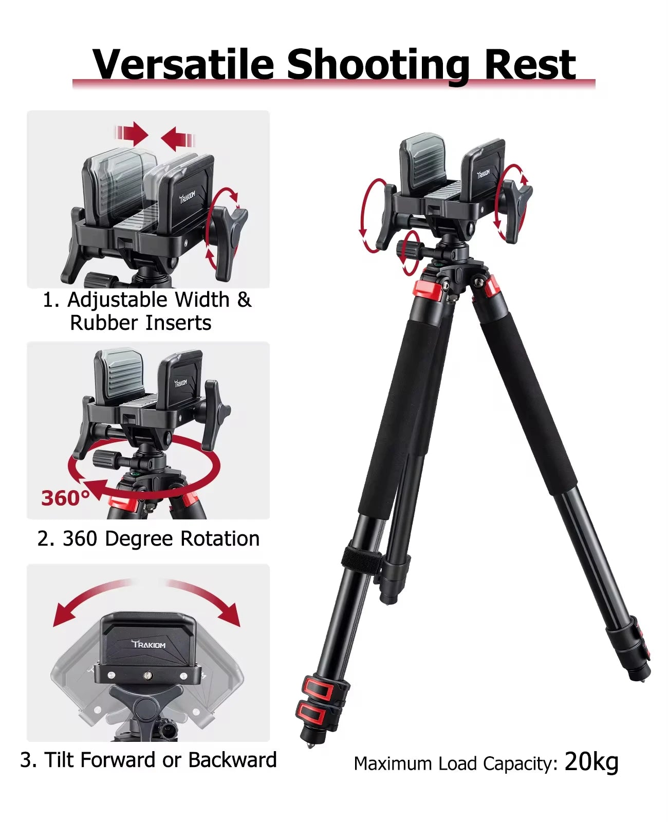 MIDTEN Hunting Rest with Sturdy Aluminium Frame, Adjustable Legs, Hands-Free Stability for Outdoors