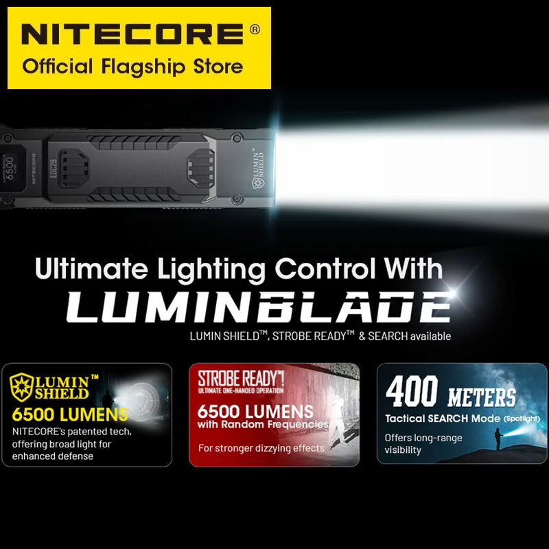 NITECORE EDC29 6500 Lumen Ultra-Slim USB-C Rechargeable Tactical Flashlight